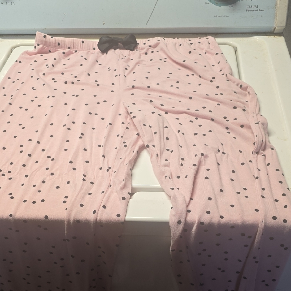 Kate Spade Light Pink Pajama Pants with Black Dots